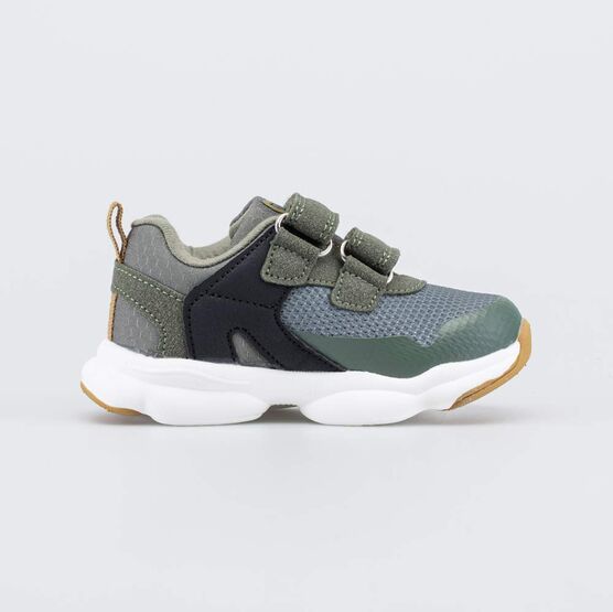 144234-71 Детские кроссовки на липучках для мальчики оливковый фото №2