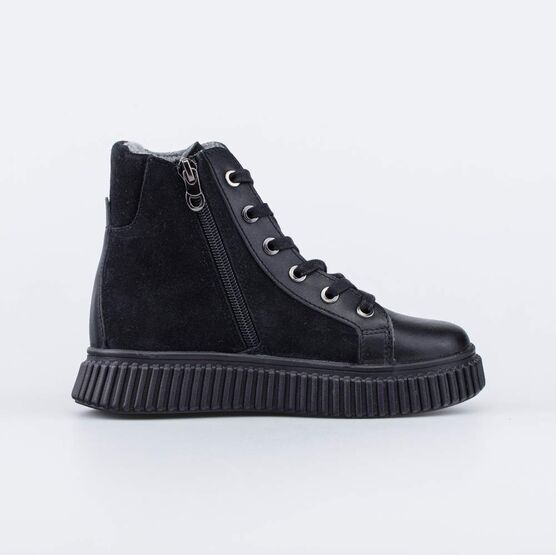 552309-31 Утепленные ботинки из велюра Meow для девочки черный фото №2