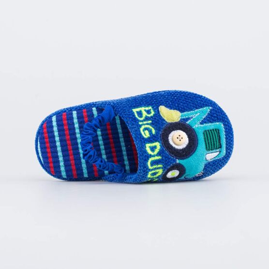 331285-11 Синие тапочки для мальчика Трактор для мальчики синий фото №4