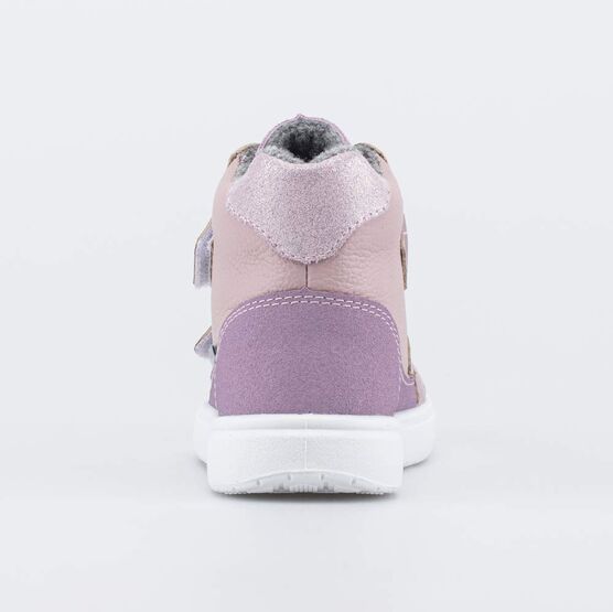 152401-31 Утепленные кожаные ботинки Котик для девочки розовый фото №5