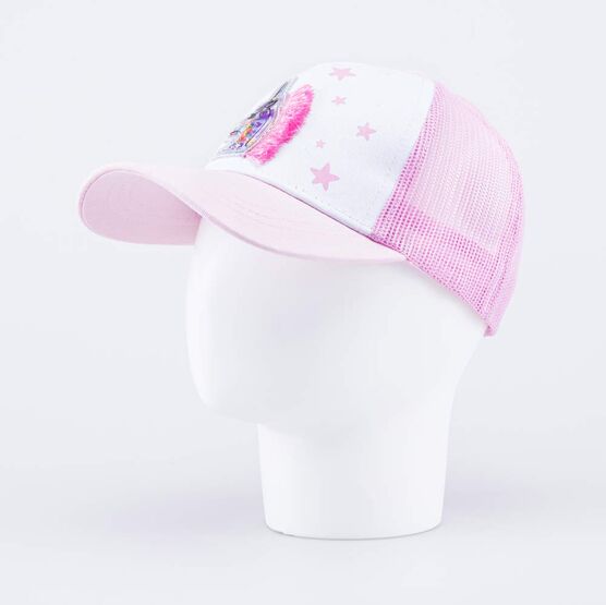 07809059-40 Кепка-бейсболка с сеткой для девочки Единорог для девочки розовый + белый фото №2