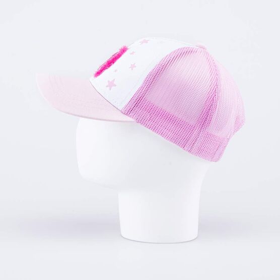 07809059-40 Кепка-бейсболка с сеткой для девочки Единорог для девочки розовый + белый фото №3