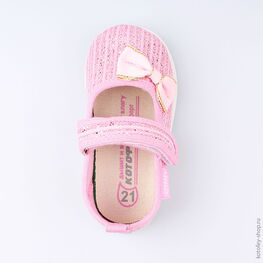 131127-12 Текстильная обувь для девочки розовый фото №4