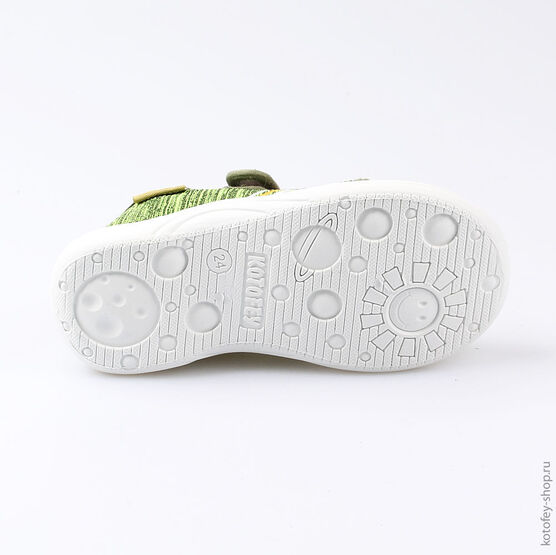 231132-13 Текстильная обувь для мальчики зел-ора фото №3