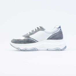 732307-22 Полуботинки для девочки бел-сер фото №2