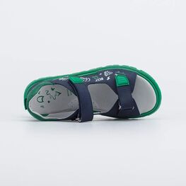 522190-21 Кожаные сандалии на липучках Игра для мальчики синий + зеленый фото №4