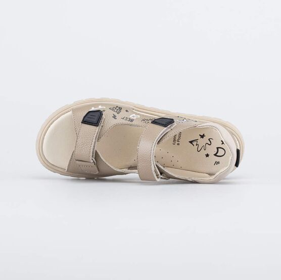 522190-22 Кожаные сандалии на липучках Игра для мальчики черный + бежевый фото №4