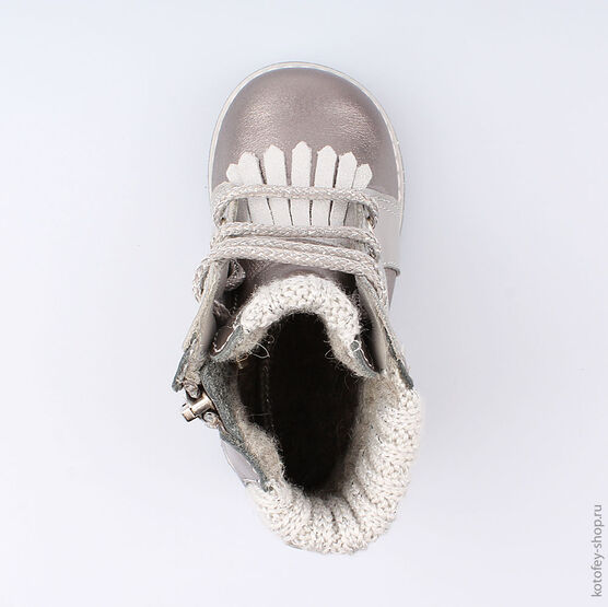 152177-35 Ботинки для девочки сер-срб фото №4