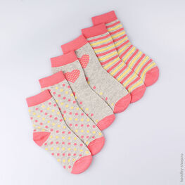 07842250-21 Носки хлопковые (3 пары) коралл для девочки коралл