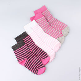 07842282-40 Носки хлопковые (3 пары) для девочки разноцветный