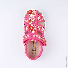 221038-11 Босоножки текстильные для девочки фуксия фото №4