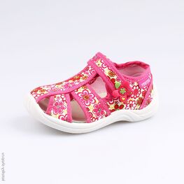 221038-11 Босоножки текстильные для девочки фуксия