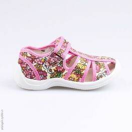 221041-11 Босоножки текстильные для девочки роз-цве фото №2