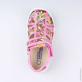 221041-11 Босоножки текстильные для девочки роз-цве фото №4