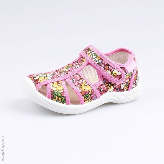 221041-11 Босоножки текстильные для девочки роз-цве