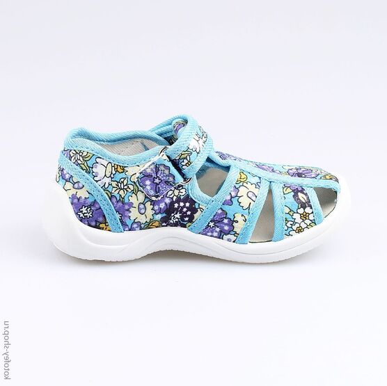 221041-12 Босоножки текстильные для девочки гол-цве фото №2