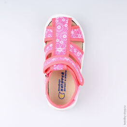 221042-12 Босоножки текстильные для девочки розовый фото №4