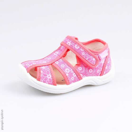 221042-12 Босоножки текстильные для девочки розовый