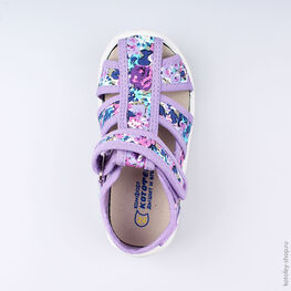 221054-11 Босоножки текстильные для девочки фиолетовый фото №4