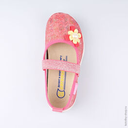 431110-12 Текстильная обувь для девочки коралл фото №4