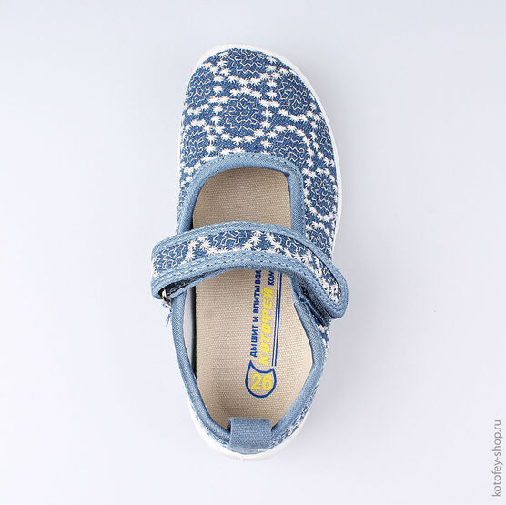 431115-12 Текстильная обувь для девочки светло-синий фото №4