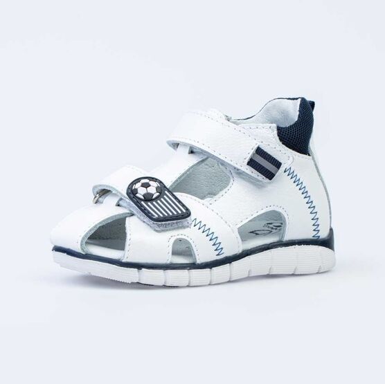 122162-23 Сандалии кожаные для мальчика для мальчики бел-син