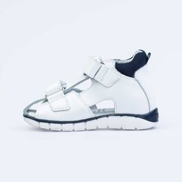 122162-23 Сандалии кожаные для мальчика для мальчики бел-син фото №2