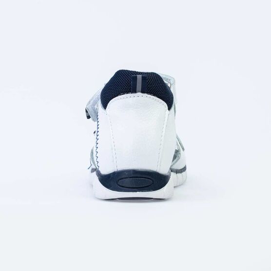 122162-23 Сандалии кожаные для мальчика для мальчики бел-син фото №5