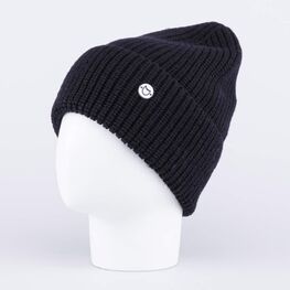 07711401-42 Черная однослойная шапка с отворотом для мальчики черный
