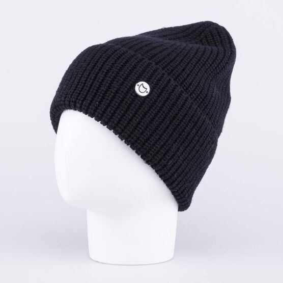 07711401-42 Черная однослойная шапка с отворотом для мальчики черный