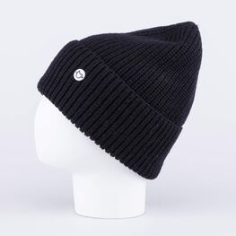 07711401-42 Черная однослойная шапка с отворотом для мальчики черный фото №2