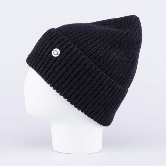 07711401-42 Черная однослойная шапка с отворотом для мальчики черный фото №2