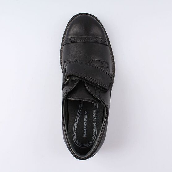 532220-21 Туфли черные на липучке для мальчики черный фото №4