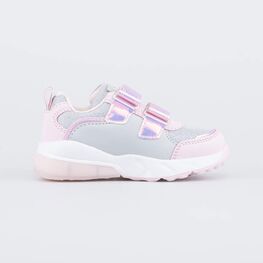 344422-71 Светящиеся кроссовки Радужный Единорог для девочки роз-сер фото №2