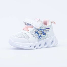 144140-72 Светящиеся кроссовки Звезда-Комета для девочки персиковый