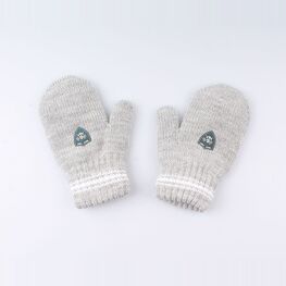 07721137-41 Варежки детские двухслойные светло-серые для мальчики светло-серый фото №2