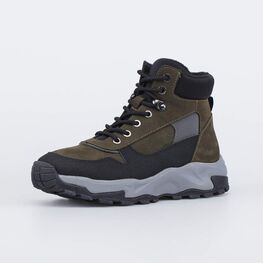 752225-42 Зимние ботинки на молнии для подростка для мальчики оливковый