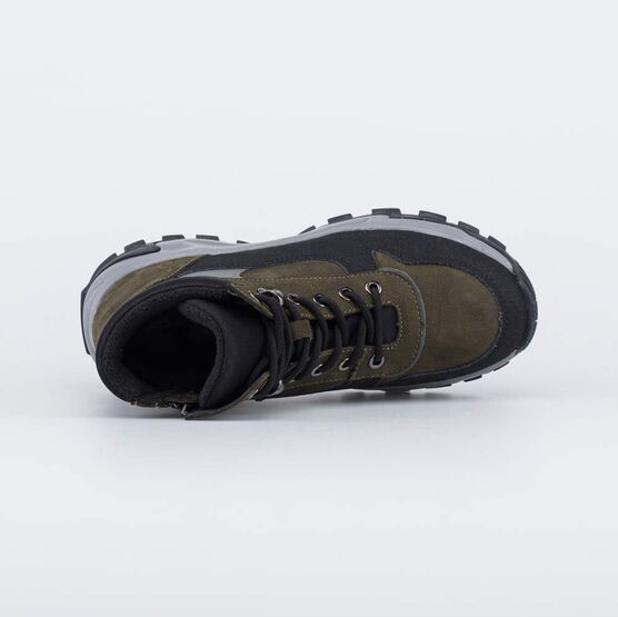 752225-42 Зимние ботинки на молнии для подростка для мальчики оливковый фото №4