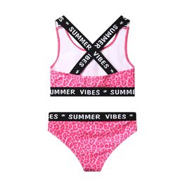 07852081-40 Детский раздельный купальник Леопард для девочки розовый фото №2