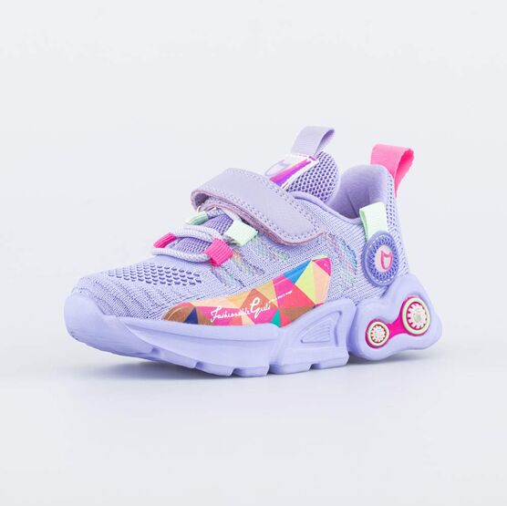 344399-12 Кроссовки из вязаного текстиля для девочки для девочки сиреневый