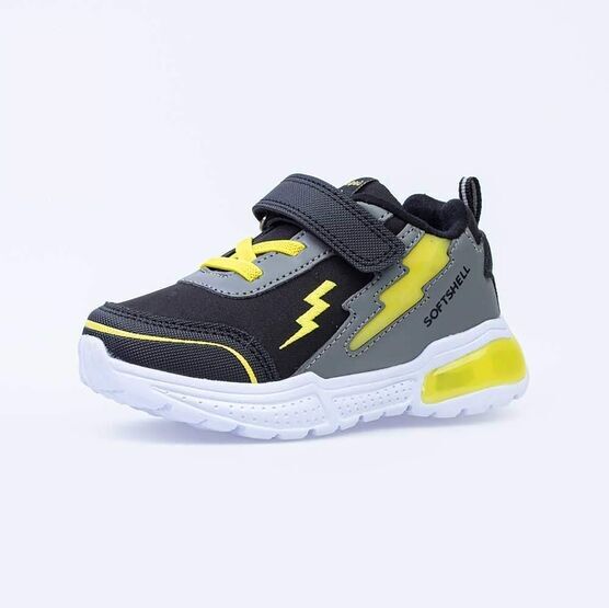 344276-73 Всепогодные кроссовки из материала SoftShell с подсветкой на подошве для мальчики чер-сер