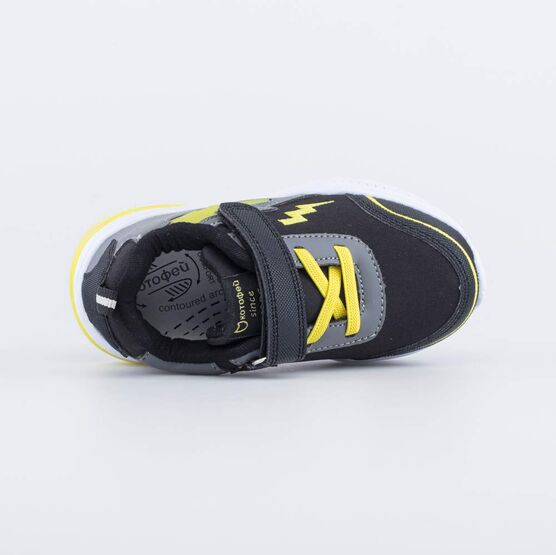 344276-73 Всепогодные кроссовки из материала SoftShell с подсветкой на подошве для мальчики чер-сер фото №4