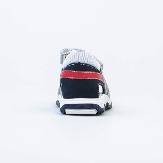 524098-21 Сандалии для мальчика из натуральной кожи для мальчики бел-син-сер фото №5