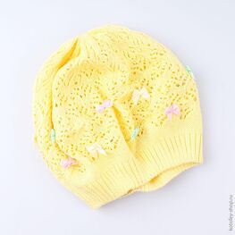 07811090-40 Шапка летняя, 50% хлопок, желтая для девочки желтый