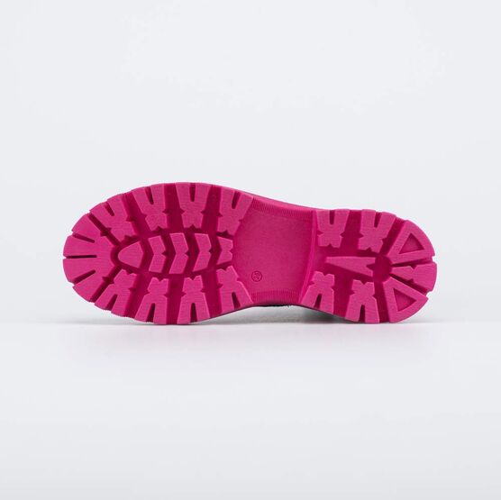 652207-32 Ботинки на тракторной подошве для девочки чер-фук фото №3