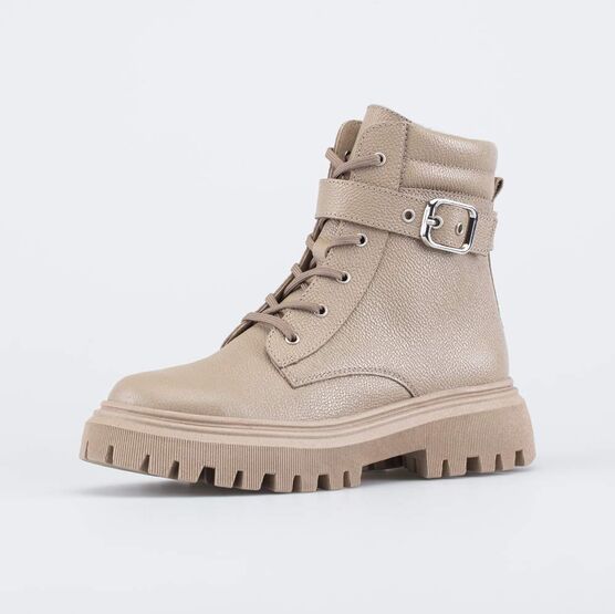 652208-32 Ботинки на байковой подкладке для девочки бежевый