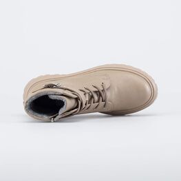 652208-32 Ботинки на байковой подкладке для девочки бежевый фото №4