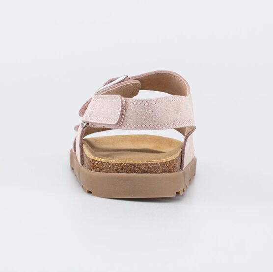 723036-23 Кожаные сандалии на пробковой подошве для девочки розовый фото №5