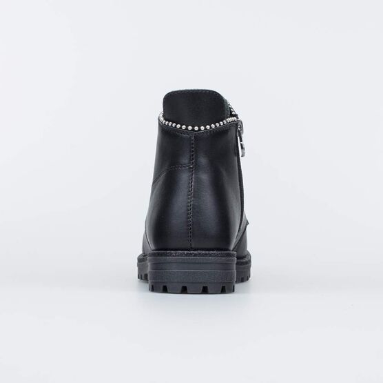 552268-21 Кожаные ботинки для девочки черного цвета для девочки черный фото №5