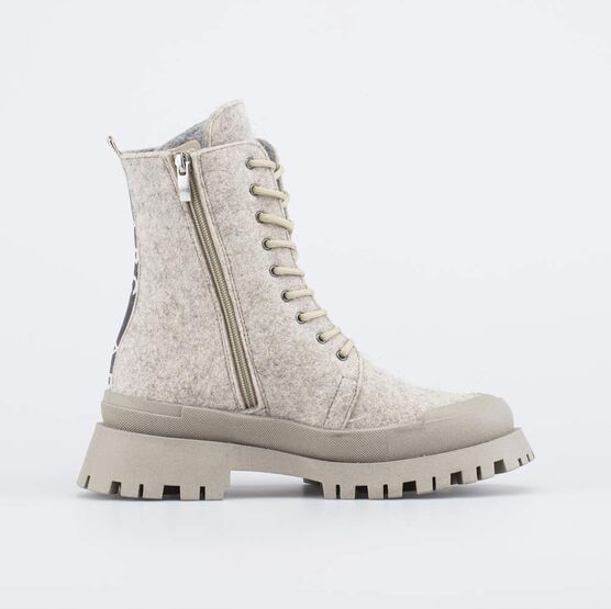 857010-42 Женские войлочные ботинки для девочки бежевый фото №2